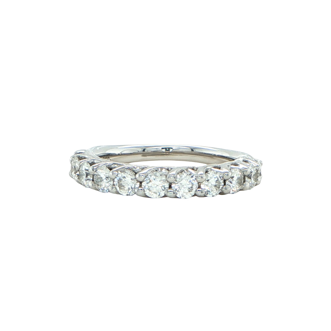 14K White Gold Shared Prong Diamond Wedding Band