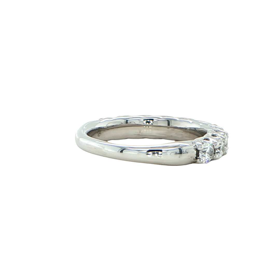 14K White Gold Shared Prong Diamond Wedding Band