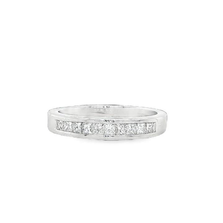 14K White Gold Princess-Cut Channel Set Diamond Band