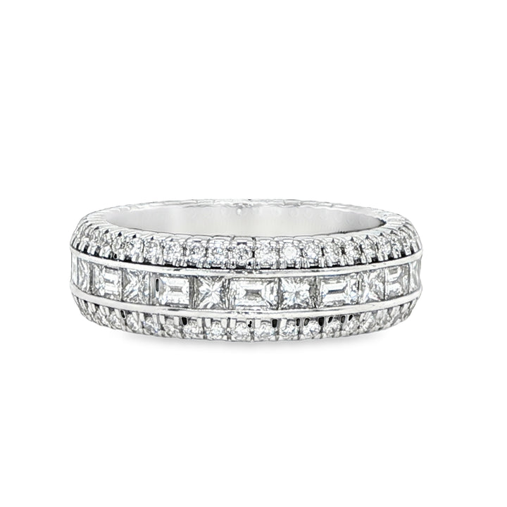 Round and Baguette Diamond Eternity Band