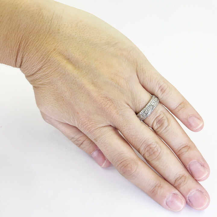 Round and Baguette Diamond Eternity Band