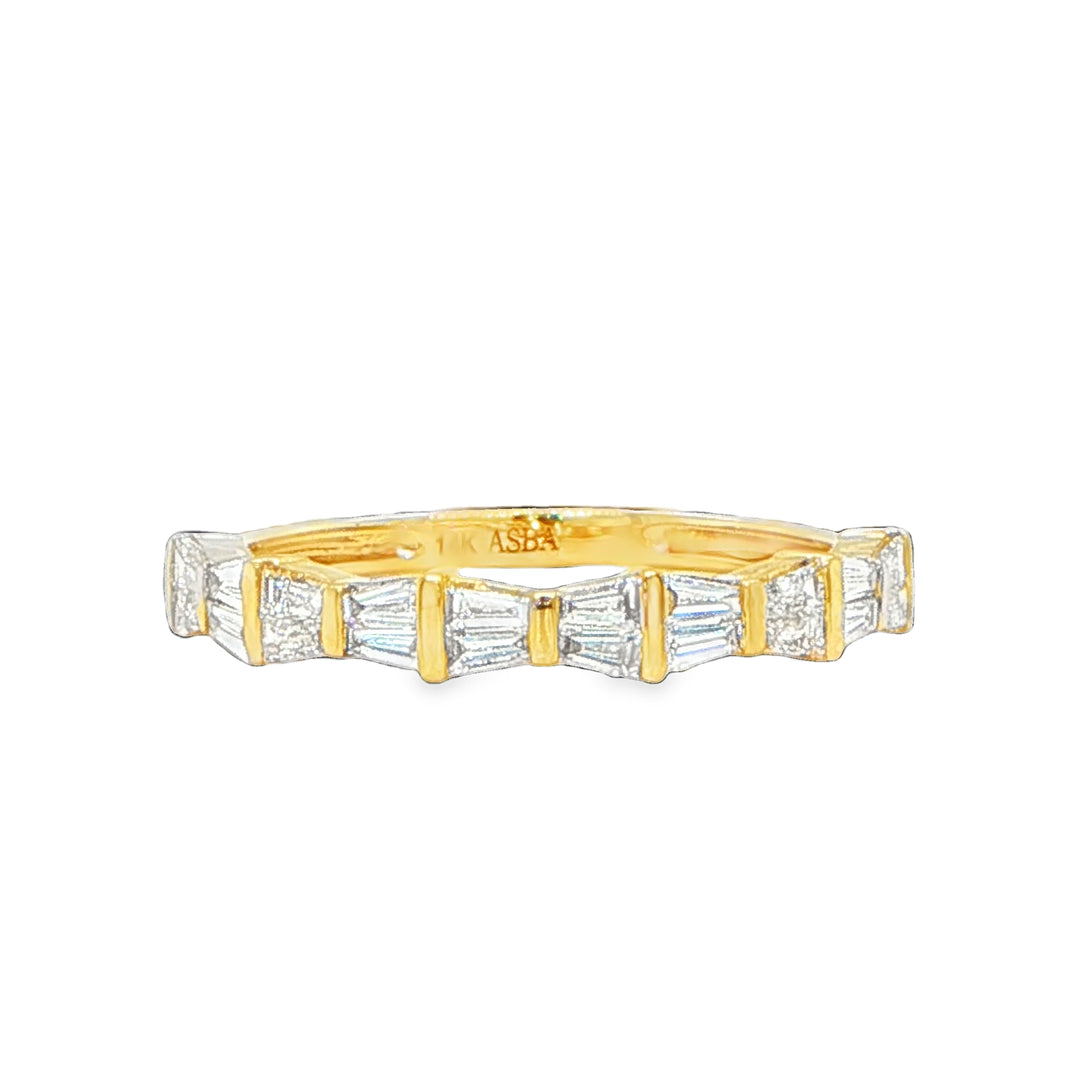 14K Yellow Gold Baguette Diamond Wedding Band
