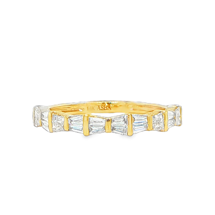 14K Yellow Gold Baguette Diamond Wedding Band