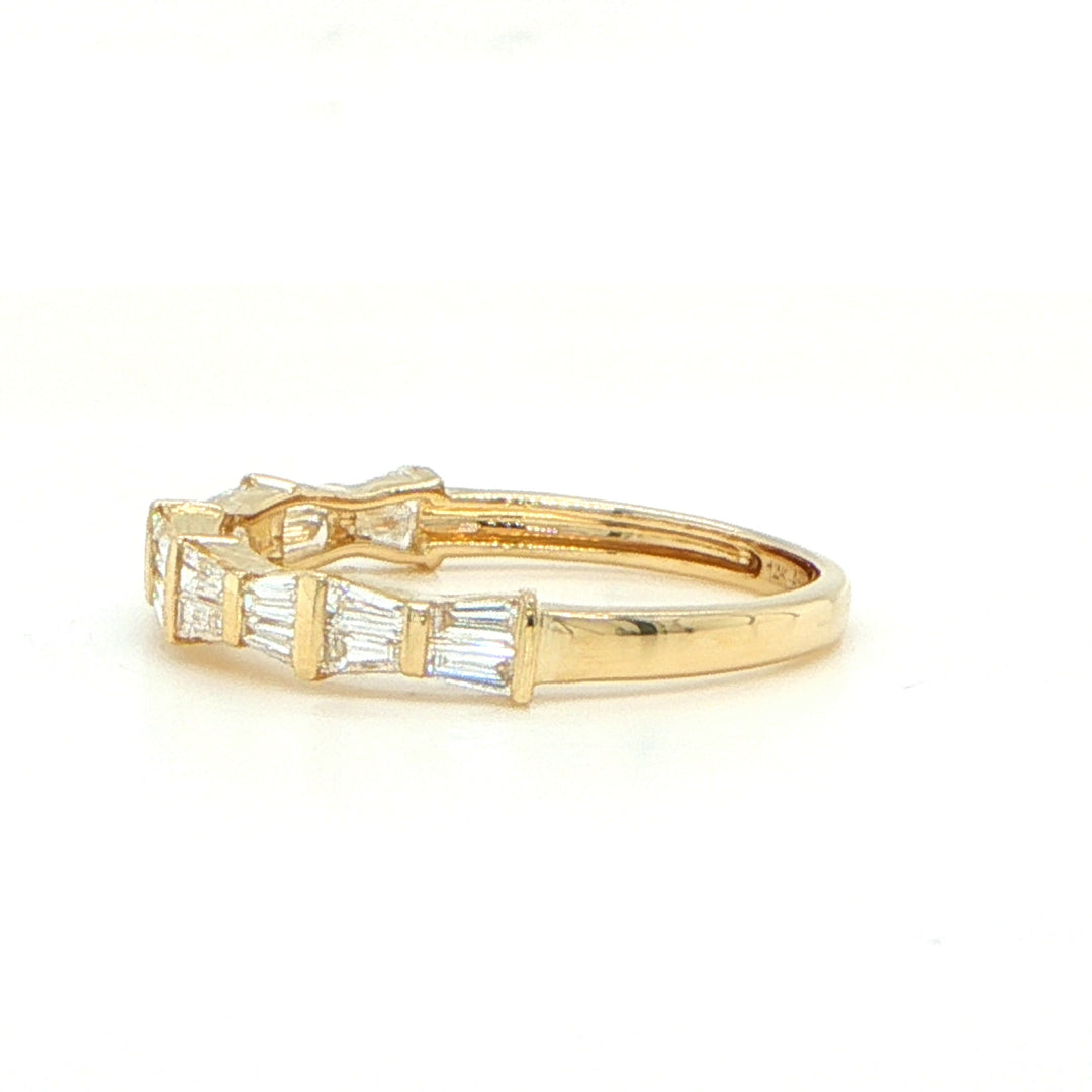 14K Yellow Gold Baguette Diamond Wedding Band