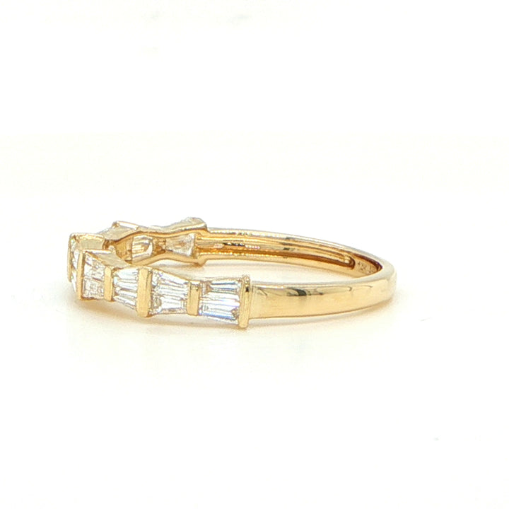 14K Yellow Gold Baguette Diamond Wedding Band