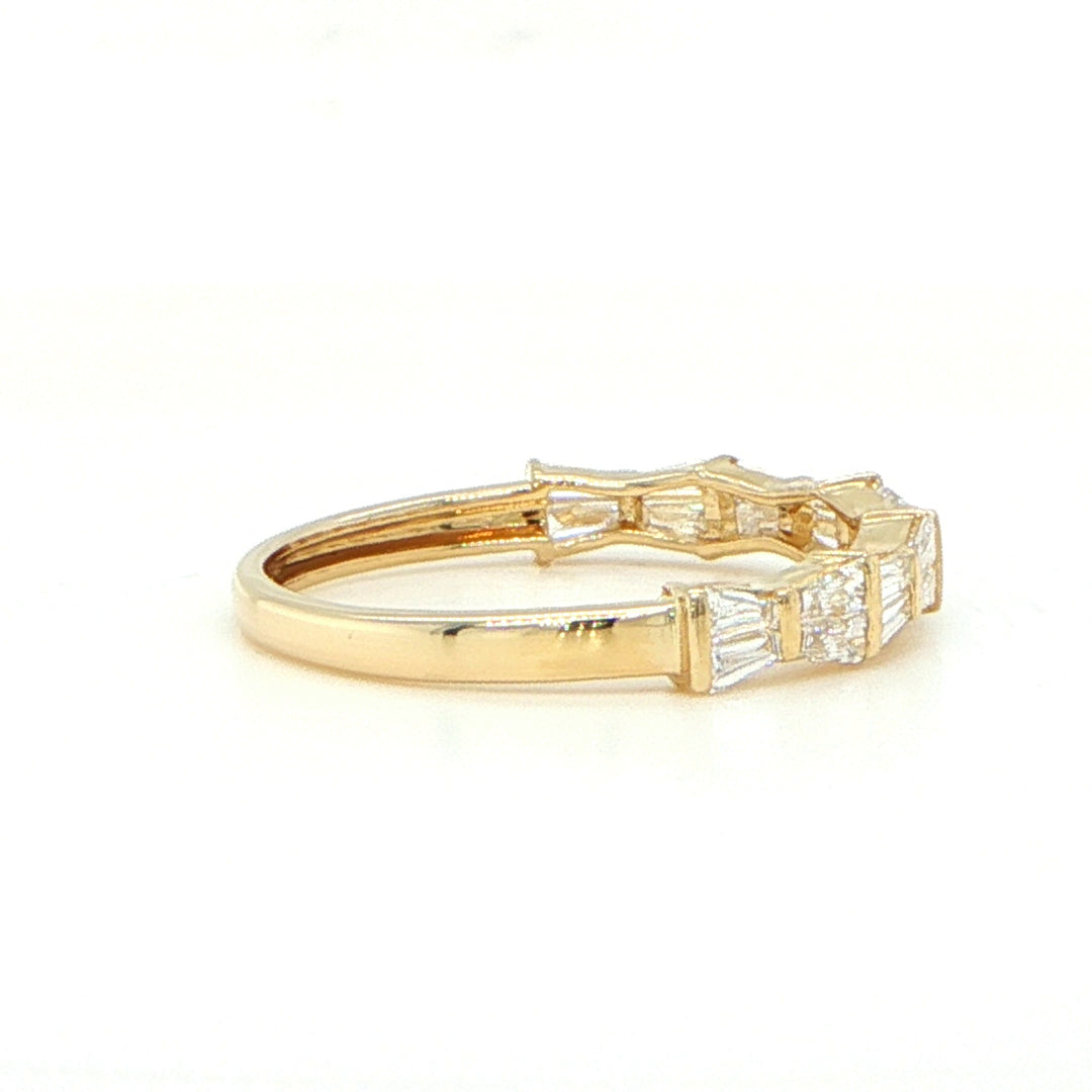 14K Yellow Gold Baguette Diamond Wedding Band