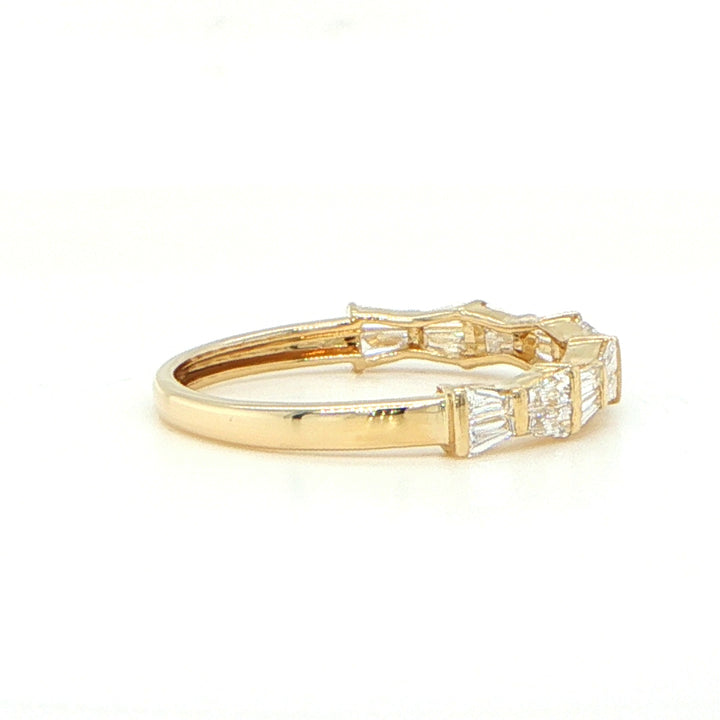 14K Yellow Gold Baguette Diamond Wedding Band