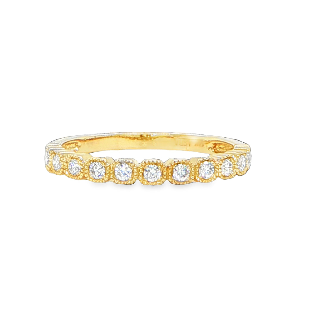 14K Yellow Gold Diamond Wedding Band