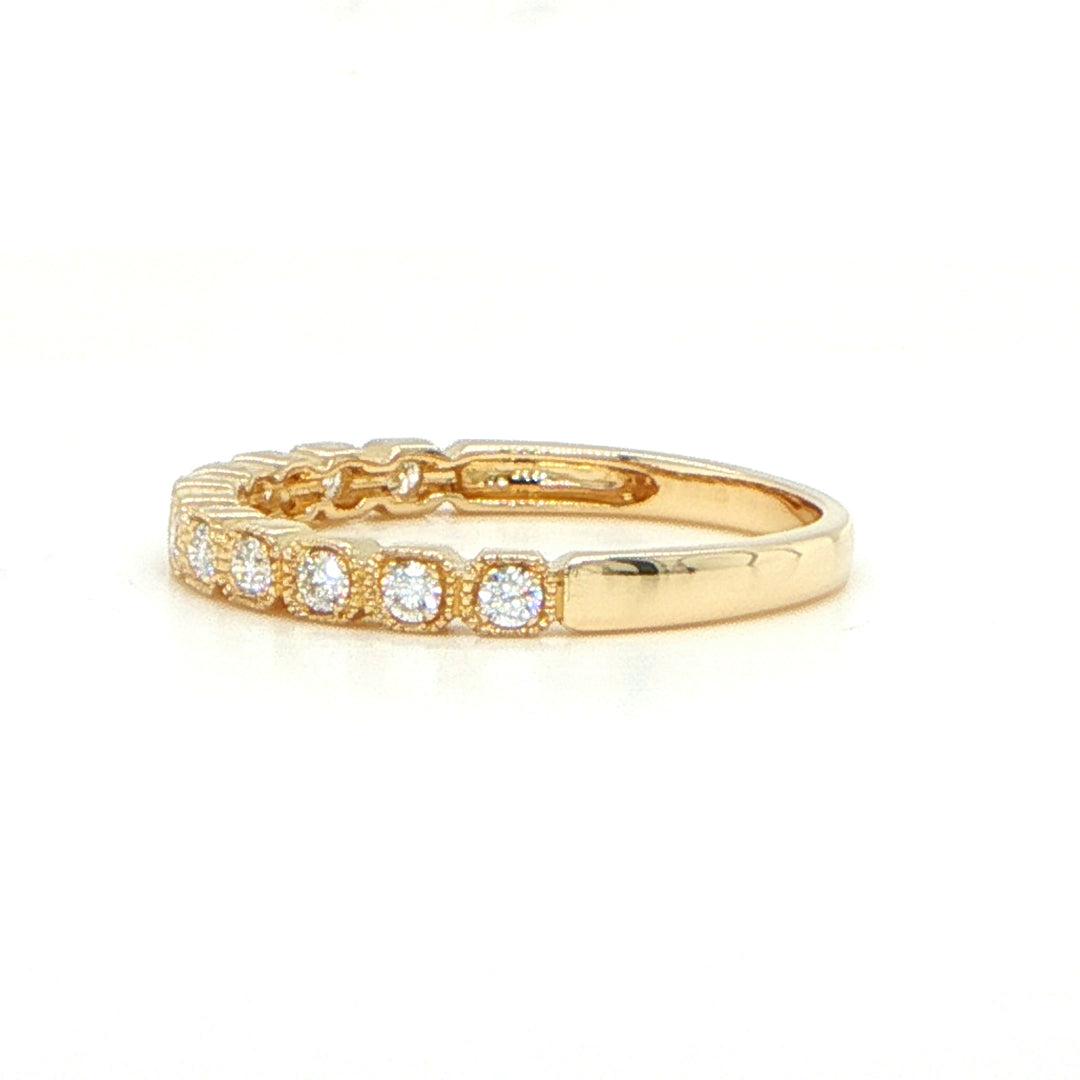 14K Yellow Gold Diamond Wedding Band