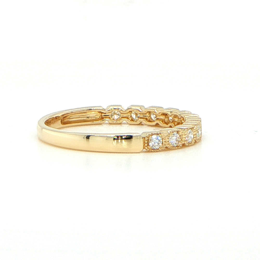 14K Yellow Gold Diamond Wedding Band