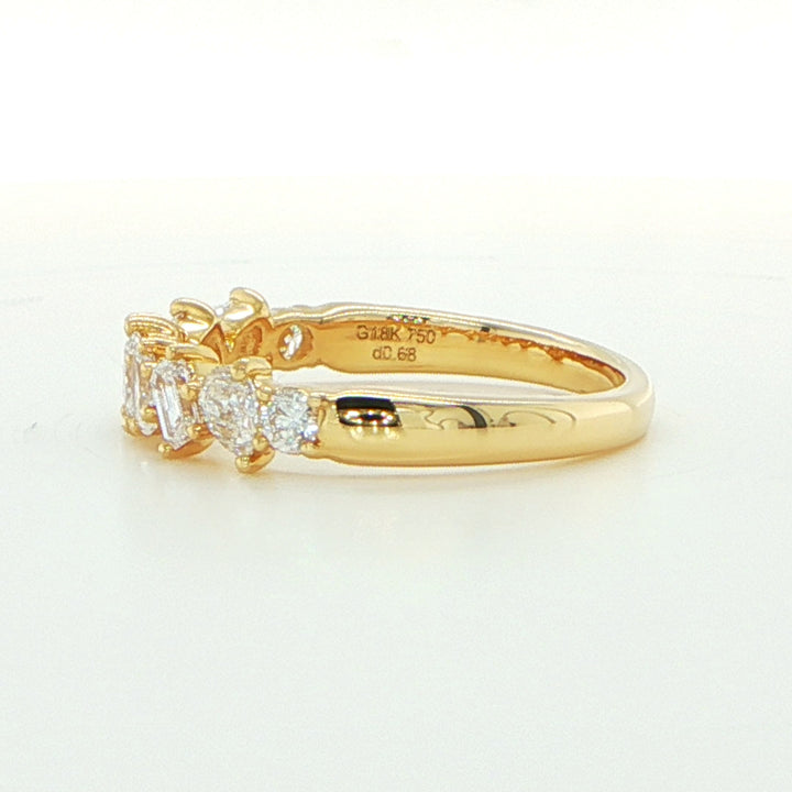 18K Yellow Gold Multi-Cut Diamond Band