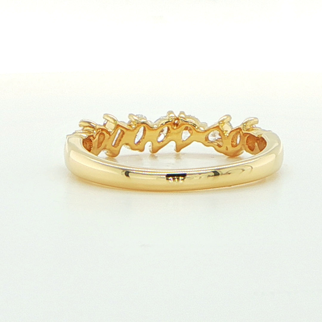 18K Yellow Gold Multi-Cut Diamond Band