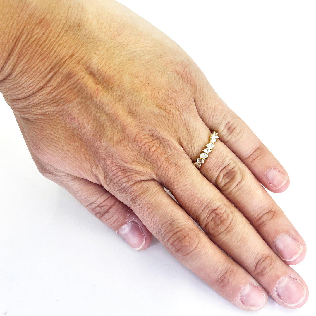 18K Yellow Gold Multi-Cut Diamond Band