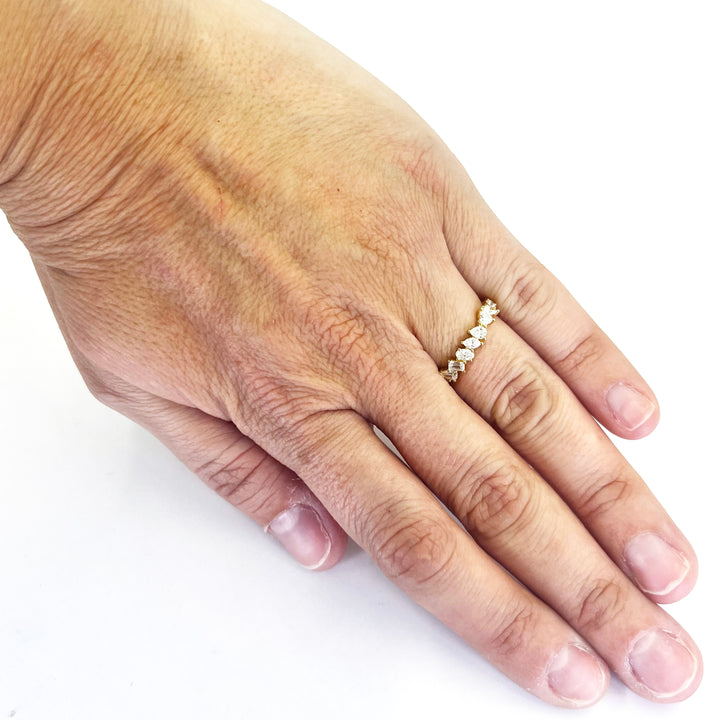 18K Yellow Gold Multi-Cut Diamond Band