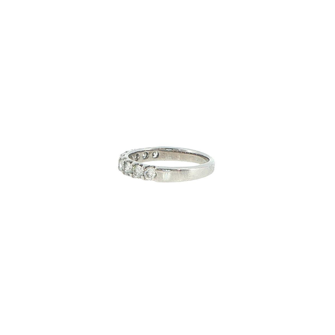 14K White Gold Shared Prong Diamond Wedding Band