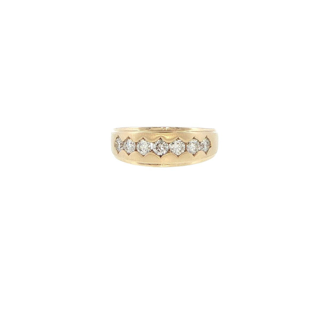 14K Yellow Gold Men's Diamond Band