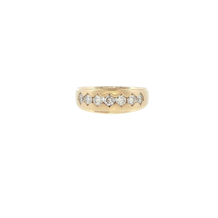 14K Yellow Gold Men's Diamond Band