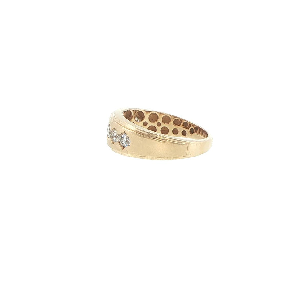 14K Yellow Gold Men's Diamond Band