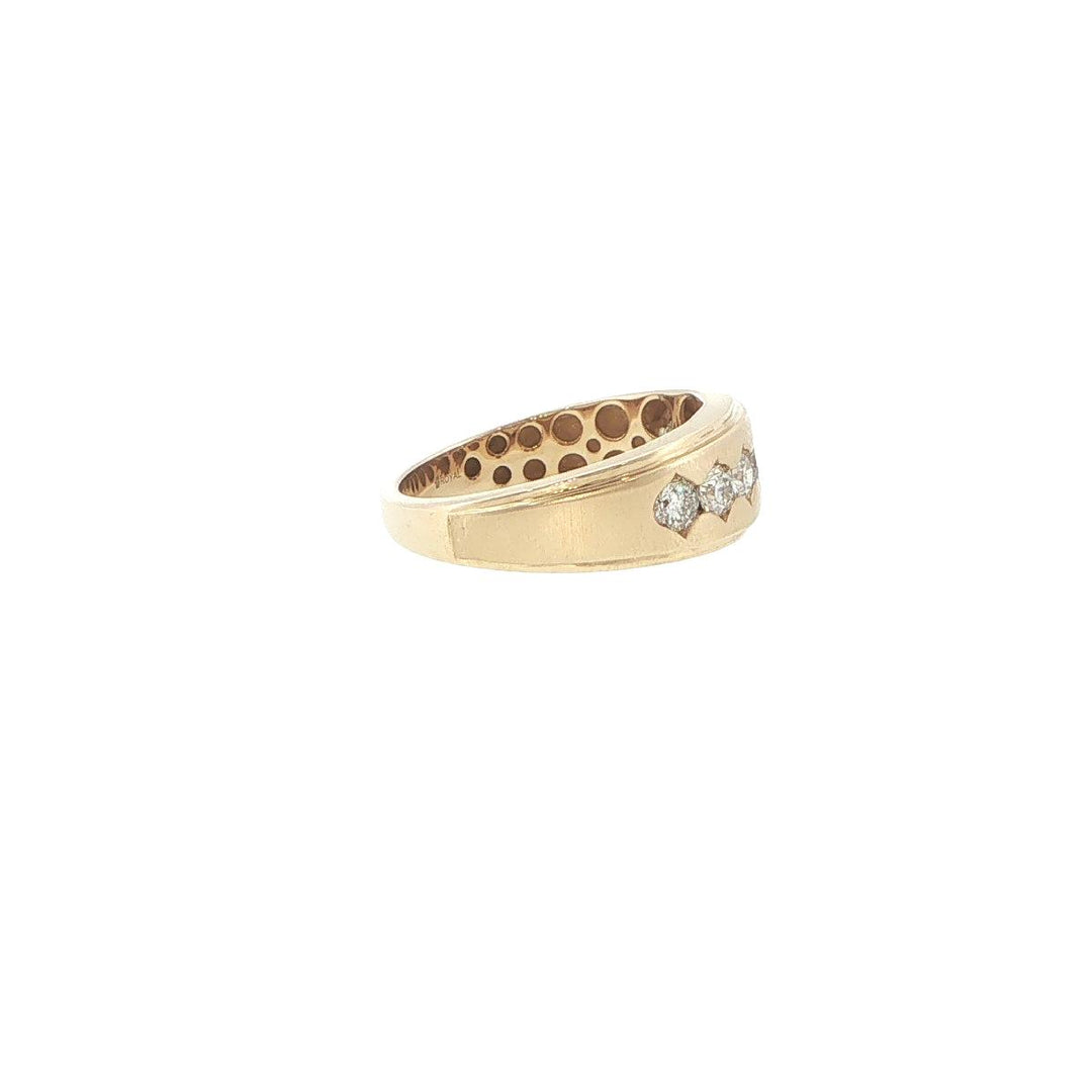 14K Yellow Gold Men's Diamond Band