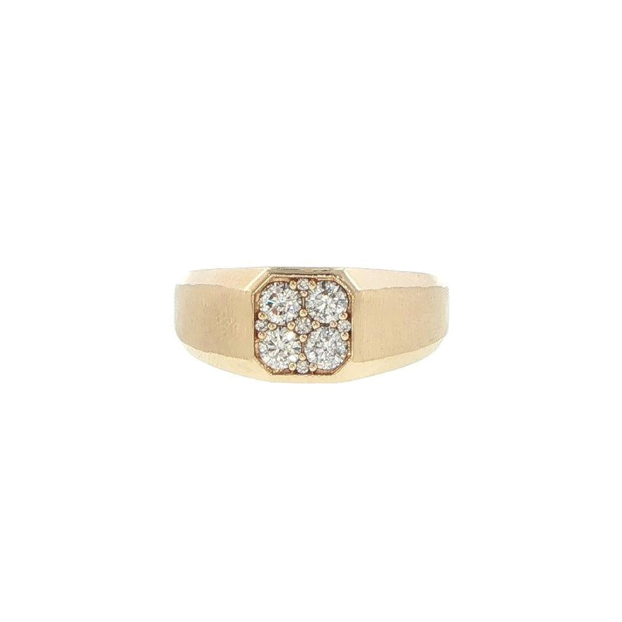 14K Yellow Gold Men's Diamond Band