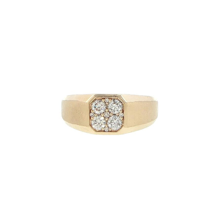14K Yellow Gold Men's Diamond Band