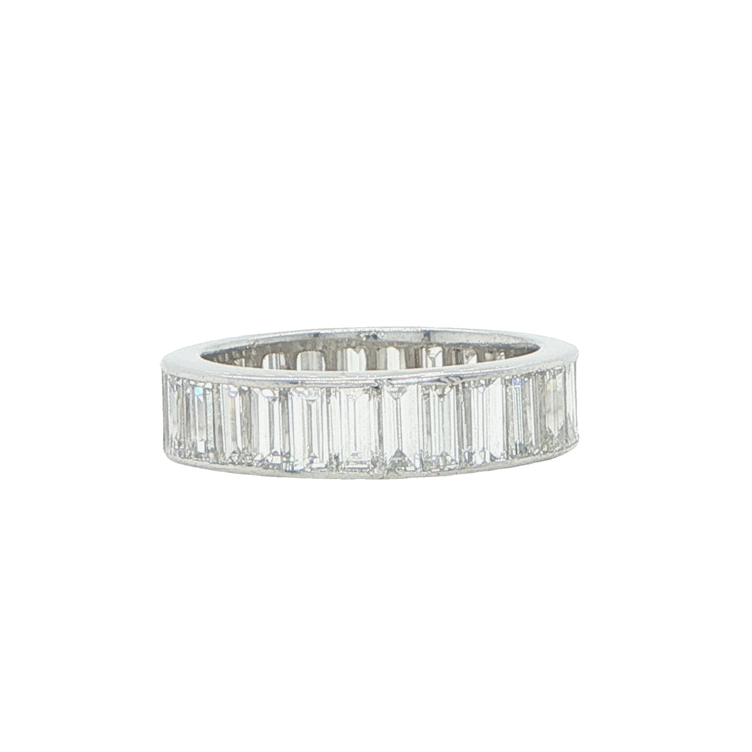 Platinum Emerald Cut Diamond Eternity Band