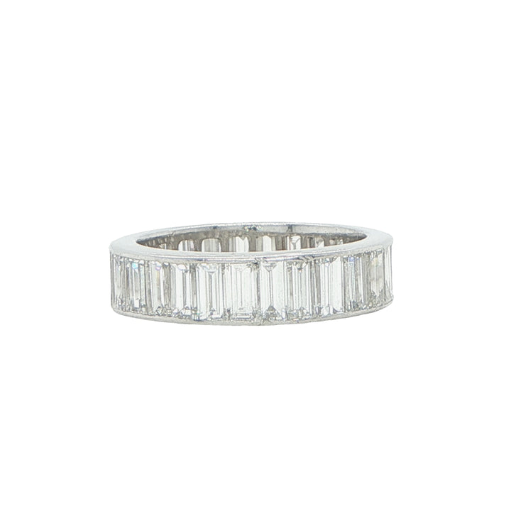 Platinum Emerald Cut Diamond Eternity Band