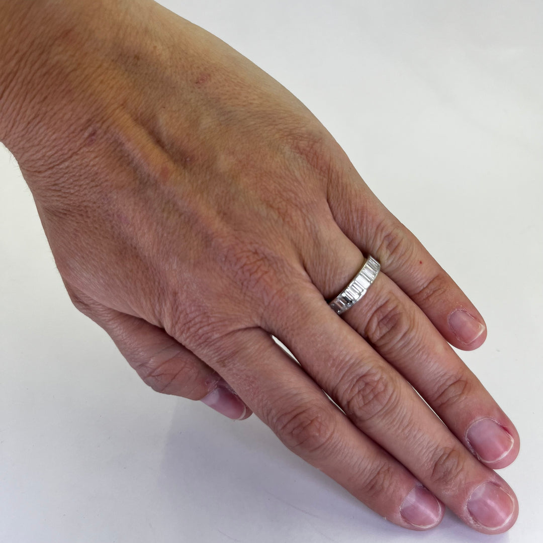 Platinum Emerald Cut Diamond Eternity Band