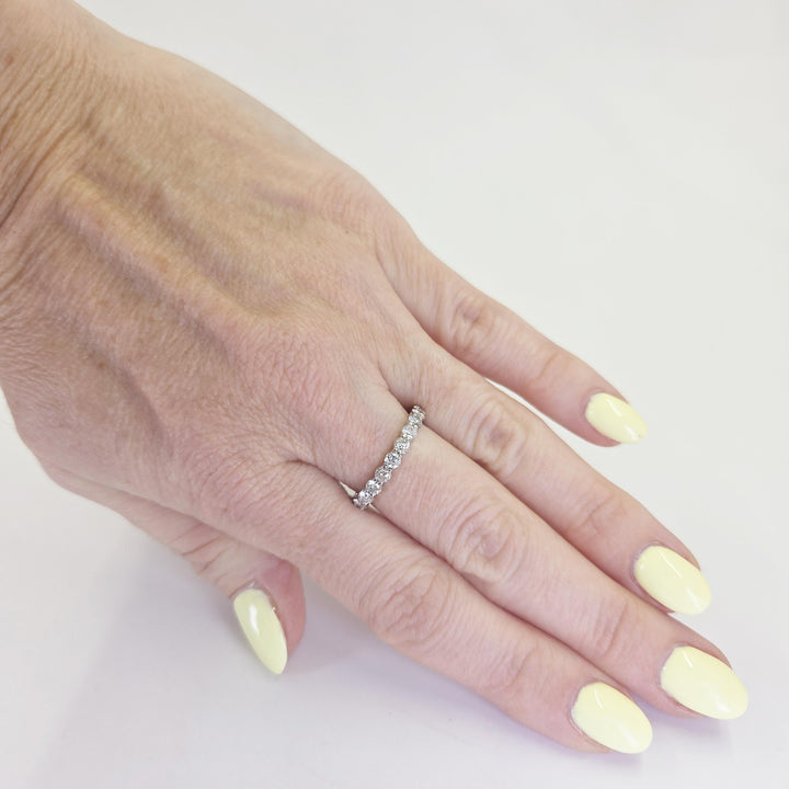 Memoire Platinum Shared Prong Diamond Eternity Band
