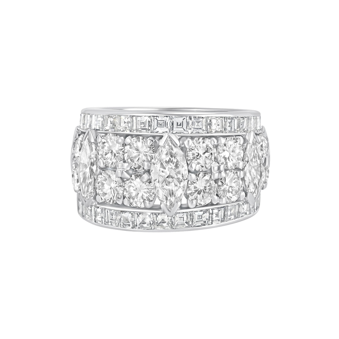 Wide Fancy Diamond Eternity Band
