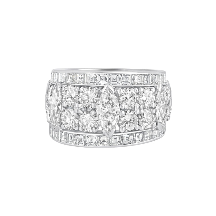 Wide Fancy Diamond Eternity Band