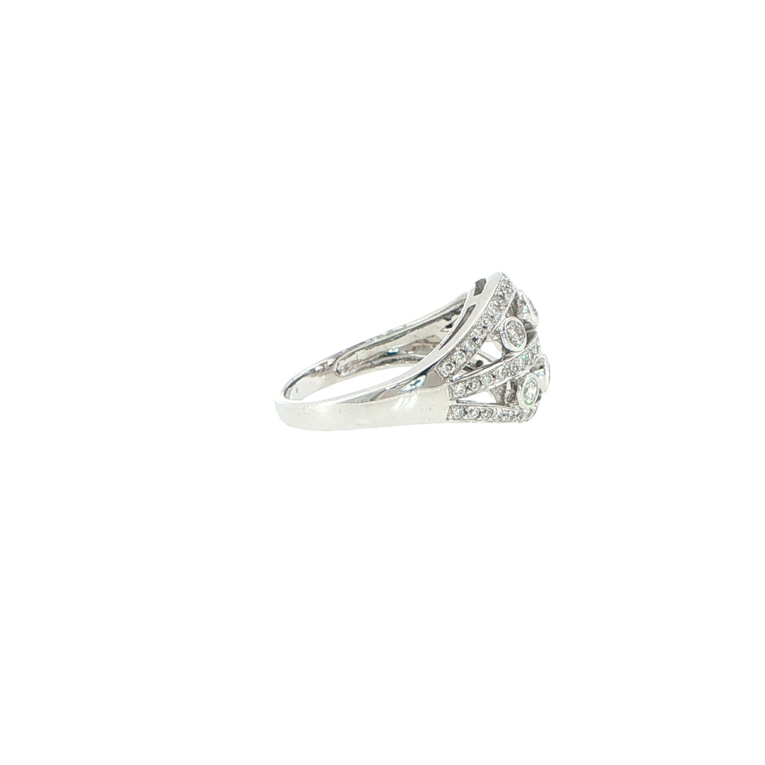 18K White Gold Diamond Band Ring