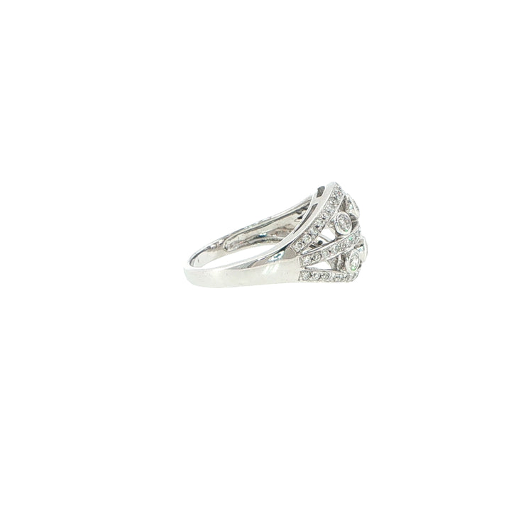 18K White Gold Diamond Band Ring