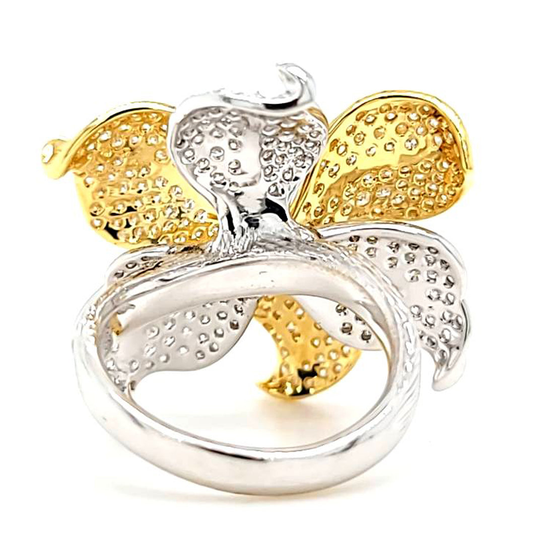 Pave Diamond Orchid Ring