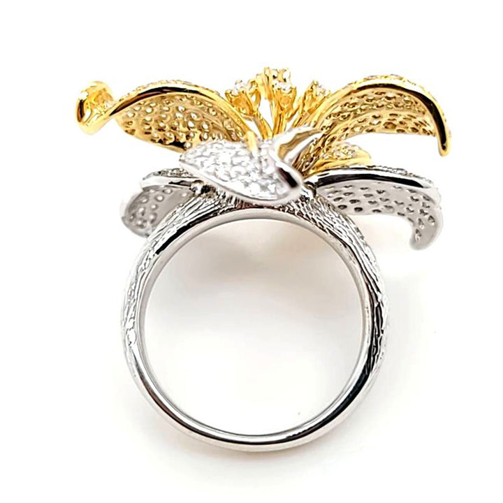 Pave Diamond Orchid Ring