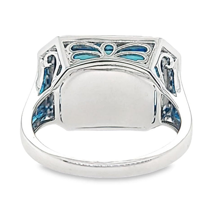 Blue Topaz and Diamond Cocktail Ring