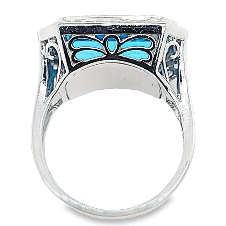 Blue Topaz and Diamond Cocktail Ring