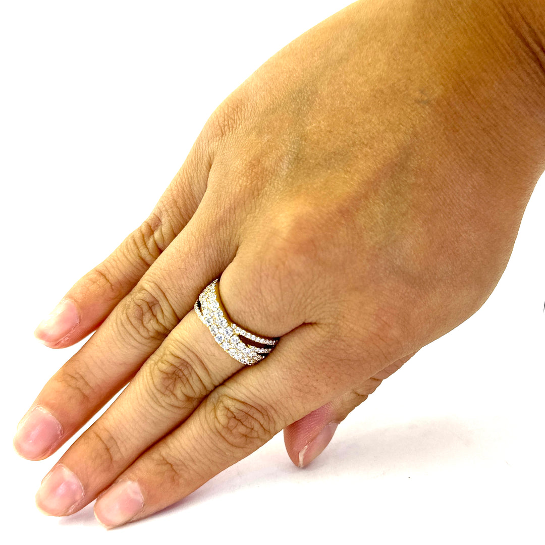 Diamond Crossover Ring