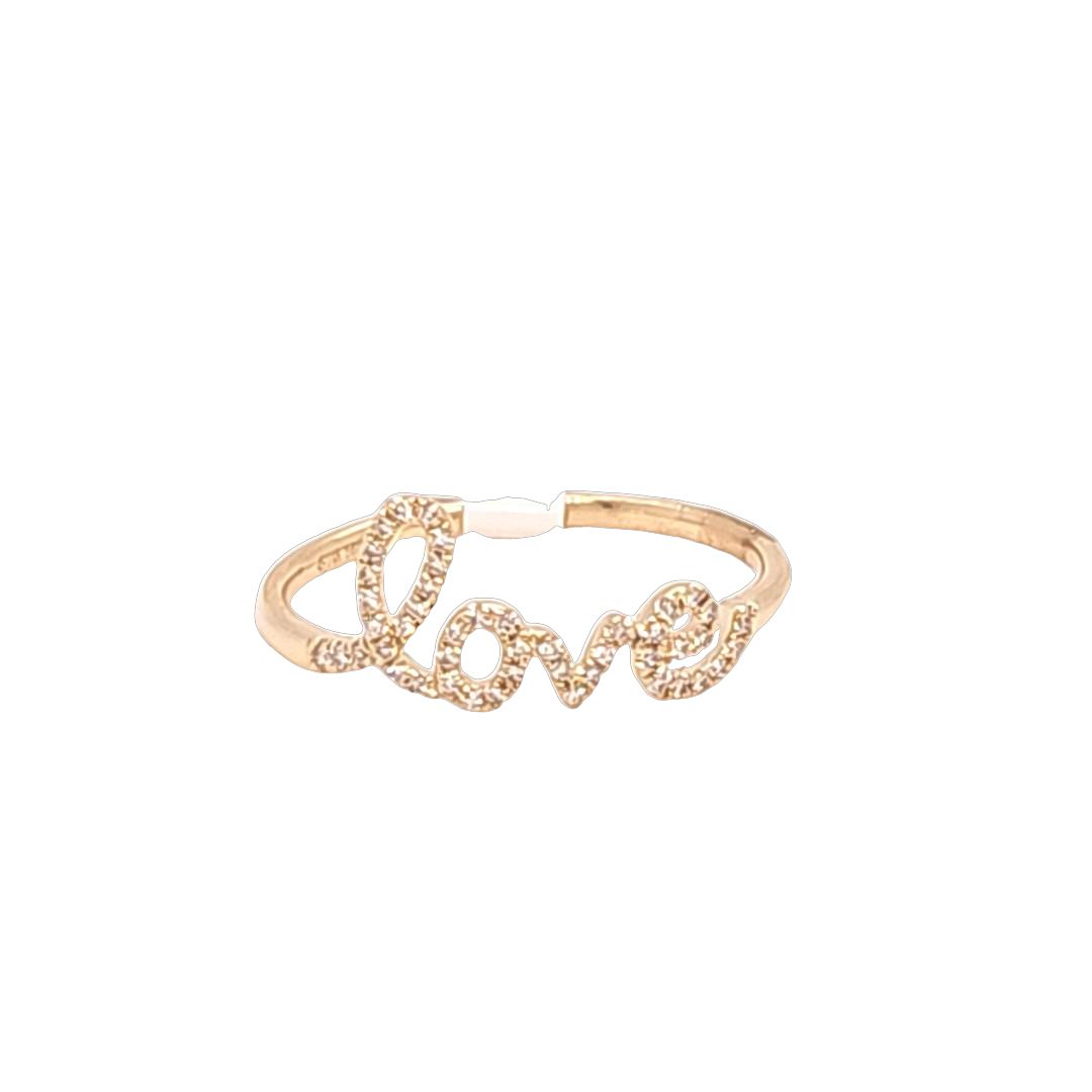 Cursive Diamond Love Ring