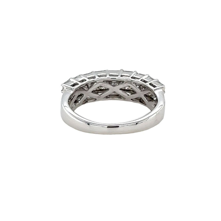 18 Karat White Gold 3 Row Diamond Ring