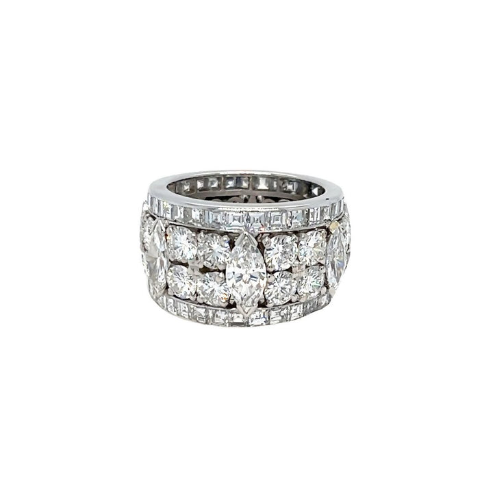Wide Fancy Diamond Eternity Band