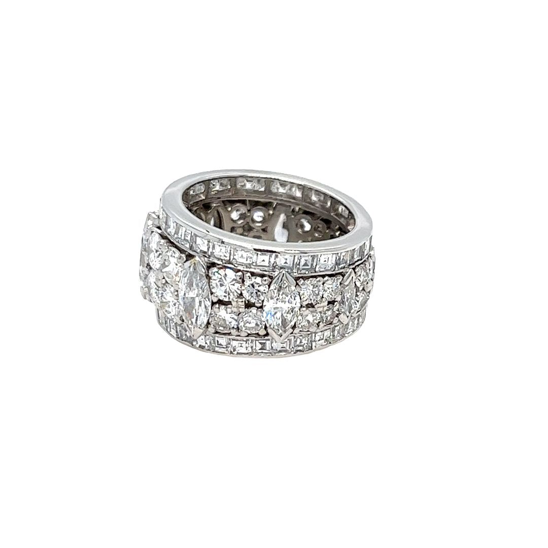 Wide Fancy Diamond Eternity Band