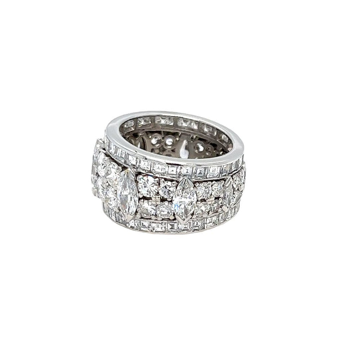 Wide Fancy Diamond Eternity Band