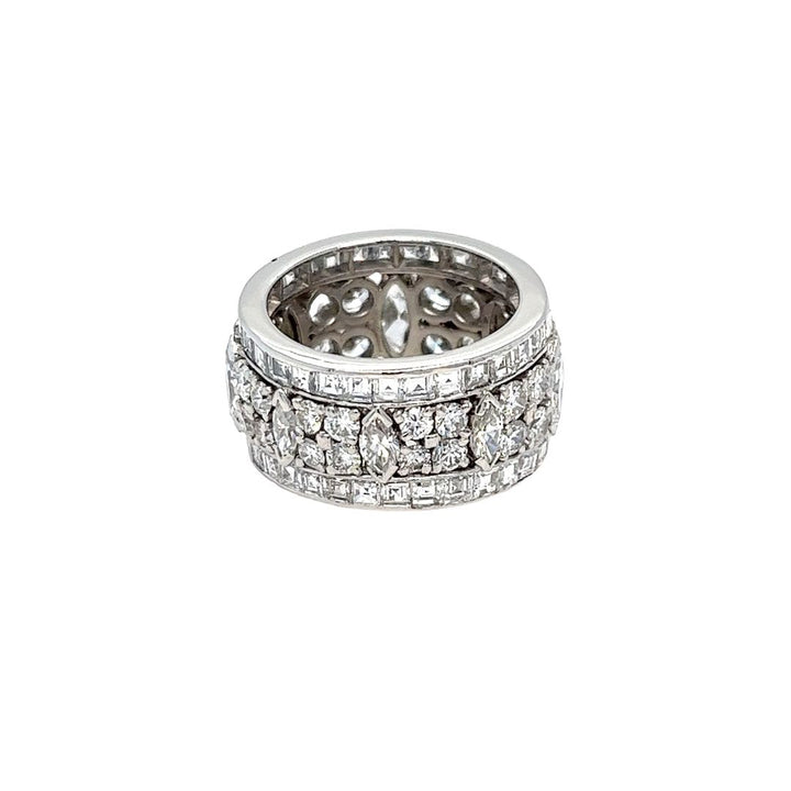 Wide Fancy Diamond Eternity Band