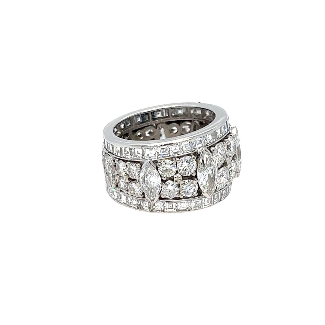 Wide Fancy Diamond Eternity Band