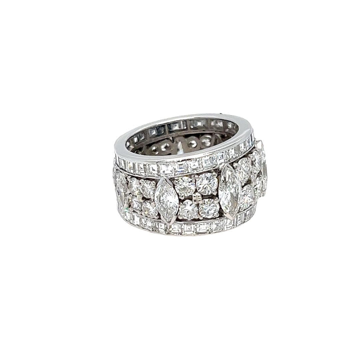 Wide Fancy Diamond Eternity Band