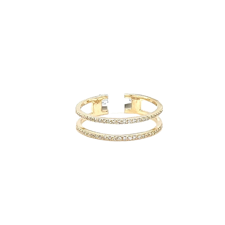 14K Yellow Gold Double Band Ring