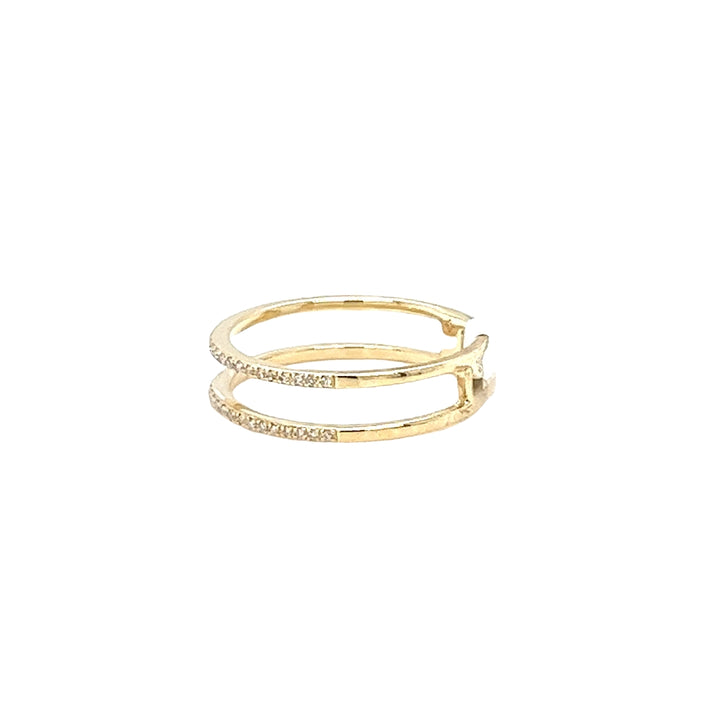 14K Yellow Gold Double Band Ring