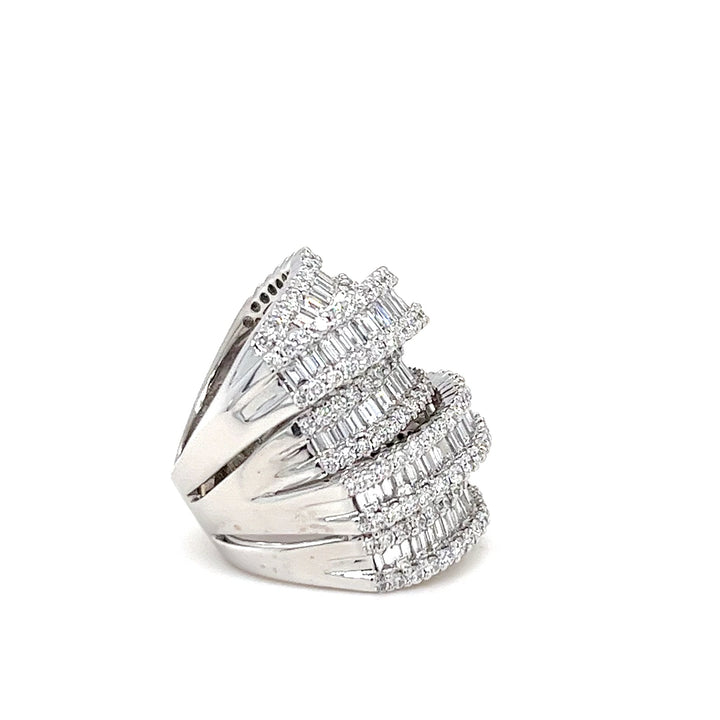 3D Stack Diamond Ring