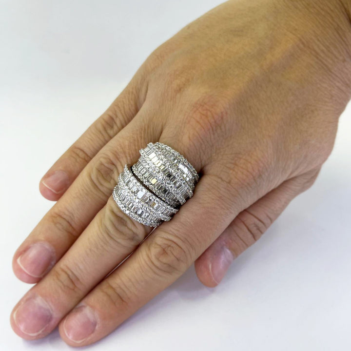 3D Stack Diamond Ring